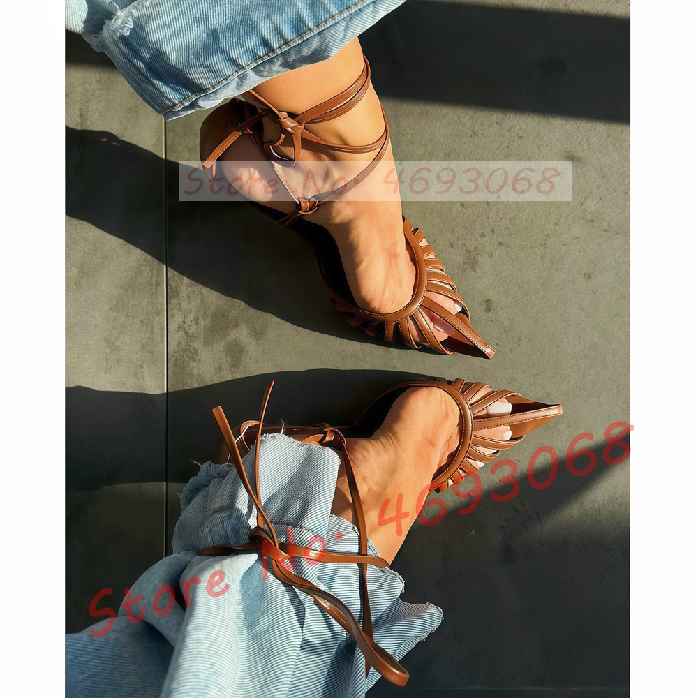 Braune spitze Zehensandalen fü – Crossfit Lady Bewertung und Preis